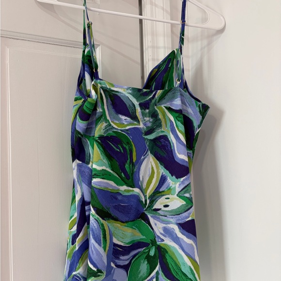 Tahari Blue & Green Abstract Cowl Neck Camisole - Picture 3 of 4